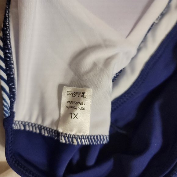 NWOT Athletic Boy Short Swimdress attached shorts halter nautical swim bathing - Picture 5 of 9